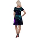 Abstract Building City 3d Cap Sleeve Velour Dress  View2