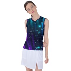 Abstract Building City 3d Women s Sleeveless Sports Top