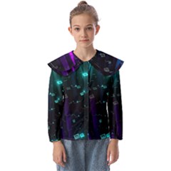 Abstract Building City 3d Kids  Peter Pan Collar Blouse by Jancukart