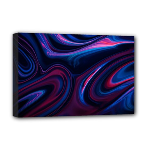 Purple Blue Swirl Abstract Deluxe Canvas 18  X 12  (stretched)