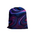 Purple Blue Swirl Abstract Drawstring Pouch (Large) View1