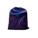 Purple Blue Swirl Abstract Drawstring Pouch (Large) View2