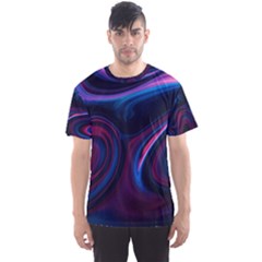 Purple Blue Swirl Abstract Men s Sport Mesh Tee