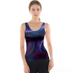 Purple Blue Swirl Abstract Tank Top