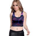 Purple Blue Swirl Abstract Racer Back Crop Top View1