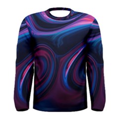 Purple Blue Swirl Abstract Men s Long Sleeve Tee by Jancukart