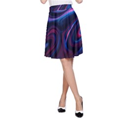 Purple Blue Swirl Abstract A-line Skirt