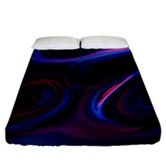 Purple Blue Swirl Abstract Fitted Sheet (california King Size)