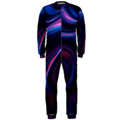 Purple Blue Swirl Abstract Onepiece Jumpsuit (men)