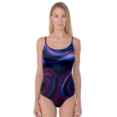 Purple Blue Swirl Abstract Camisole Leotard 