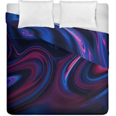 Purple Blue Swirl Abstract Duvet Cover Double Side (king Size)