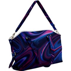 Purple Blue Swirl Abstract Canvas Crossbody Bag