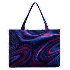 Purple Blue Swirl Abstract Zipper Medium Tote Bag