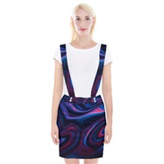 Purple Blue Swirl Abstract Braces Suspender Skirt