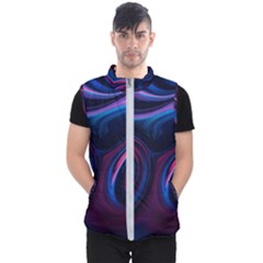 Purple Blue Swirl Abstract Men s Puffer Vest