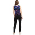 Purple Blue Swirl Abstract V-Neck Cropped Tank Top View2