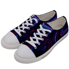 Purple Blue Swirl Abstract Men s Low Top Canvas Sneakers