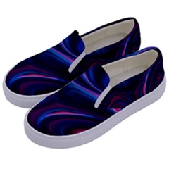 Purple Blue Swirl Abstract Kids  Canvas Slip Ons