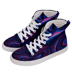 Purple Blue Swirl Abstract Men s Hi-top Skate Sneakers