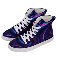 Purple Blue Swirl Abstract Women s Hi-top Skate Sneakers