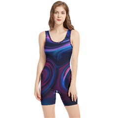 Purple Blue Swirl Abstract Women s Wrestling Singlet