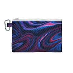 Purple Blue Swirl Abstract Canvas Cosmetic Bag (medium)