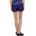 Purple Blue Swirl Abstract Women s Velour Lounge Shorts View2