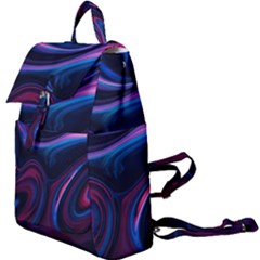 Purple Blue Swirl Abstract Buckle Everyday Backpack by Jancukart