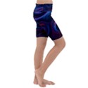 Purple Blue Swirl Abstract Kids  Lightweight Velour Cropped Yoga Leggings View3