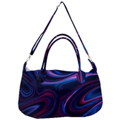 Purple Blue Swirl Abstract Removable Strap Handbag