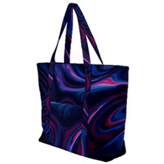 Purple Blue Swirl Abstract Zip Up Canvas Bag