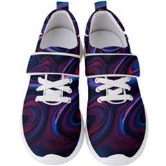 Purple Blue Swirl Abstract Men s Velcro Strap Shoes by Jancukart