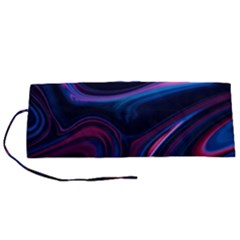 Purple Blue Swirl Abstract Roll Up Canvas Pencil Holder (s)