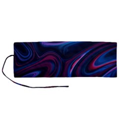 Purple Blue Swirl Abstract Roll Up Canvas Pencil Holder (m) by Jancukart