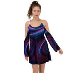 Purple Blue Swirl Abstract Boho Dress