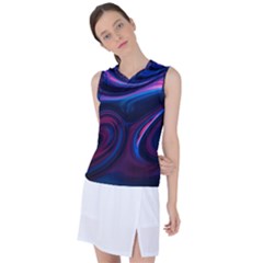 Purple Blue Swirl Abstract Women s Sleeveless Sports Top