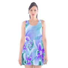 Abstract Flowers Flower Abstract Scoop Neck Skater Dress