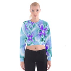 Abstract Flowers Flower Abstract Cropped Sweatshirt