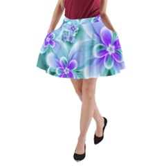 Abstract Flowers Flower Abstract A-line Pocket Skirt