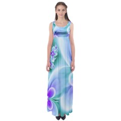 Abstract Flowers Flower Abstract Empire Waist Maxi Dress