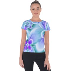 Abstract Flowers Flower Abstract Short Sleeve Sports Top 