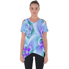 Abstract Flowers Flower Abstract Cut Out Side Drop Tee