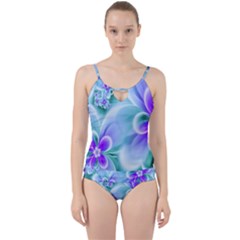 Abstract Flowers Flower Abstract Cut Out Top Tankini Set