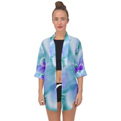 Abstract Flowers Flower Abstract Open Front Chiffon Kimono by Jancukart