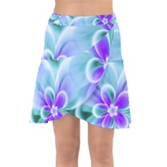 Abstract Flowers Flower Abstract Wrap Front Skirt by Jancukart