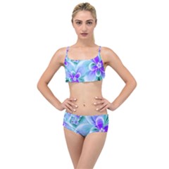 Abstract Flowers Flower Abstract Layered Top Bikini Set