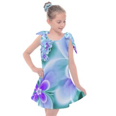 Abstract Flowers Flower Abstract Kids  Tie Up Tunic Dress