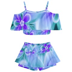 Abstract Flowers Flower Abstract Kids  Off Shoulder Skirt Bikini