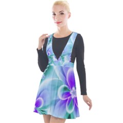 Abstract Flowers Flower Abstract Plunge Pinafore Velour Dress