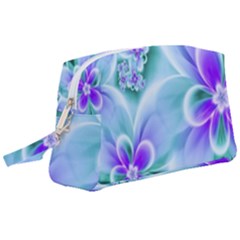 Abstract Flowers Flower Abstract Wristlet Pouch Bag (large)